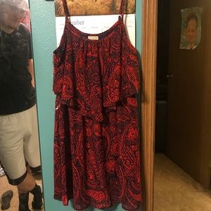 Red pattern dress
